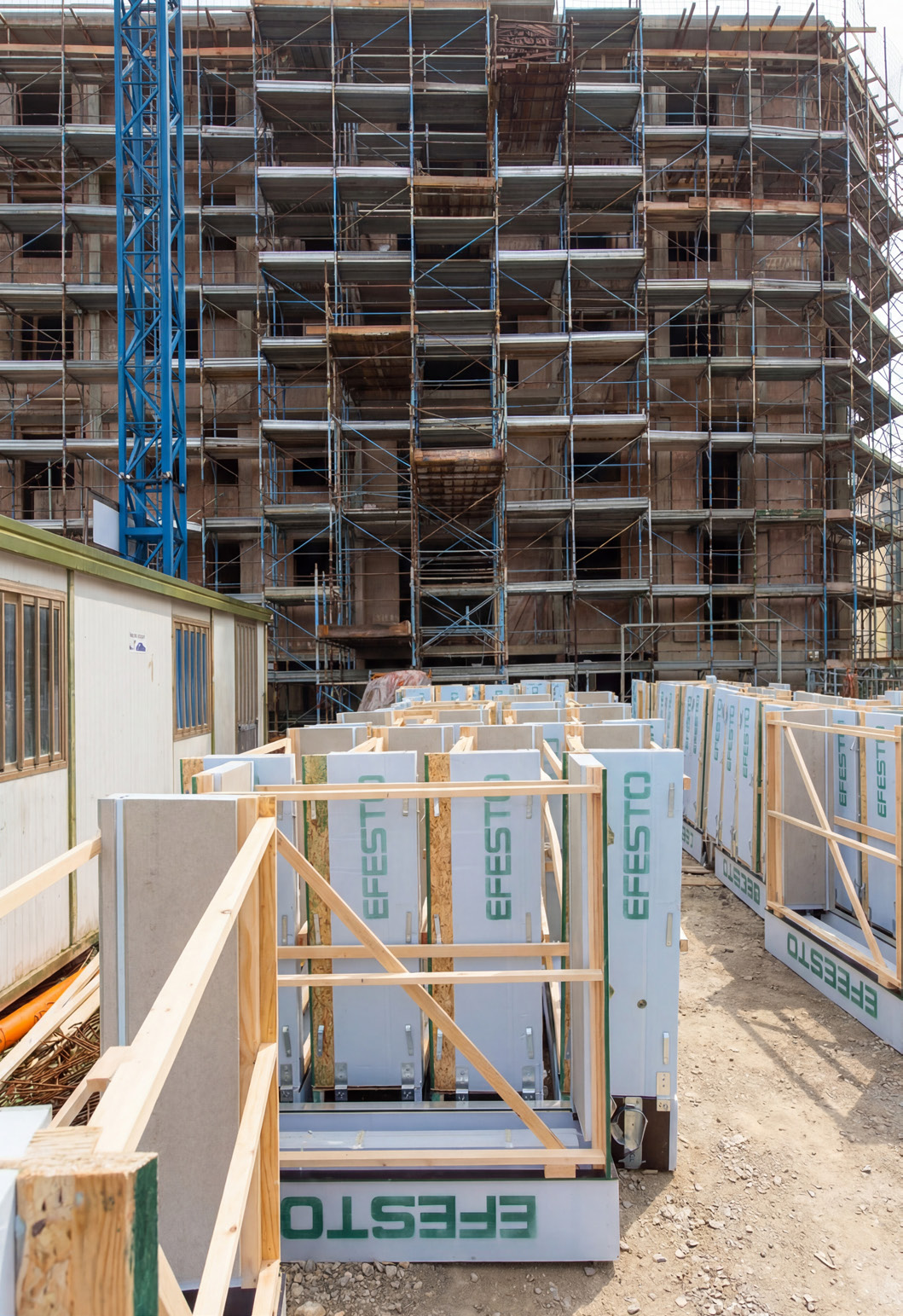 Monoblocchi stoccati in cantiere