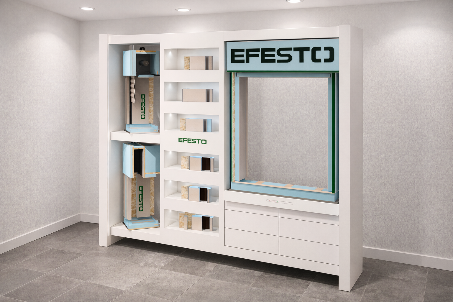 Esposizione dei sistemi EFESTO in showroom